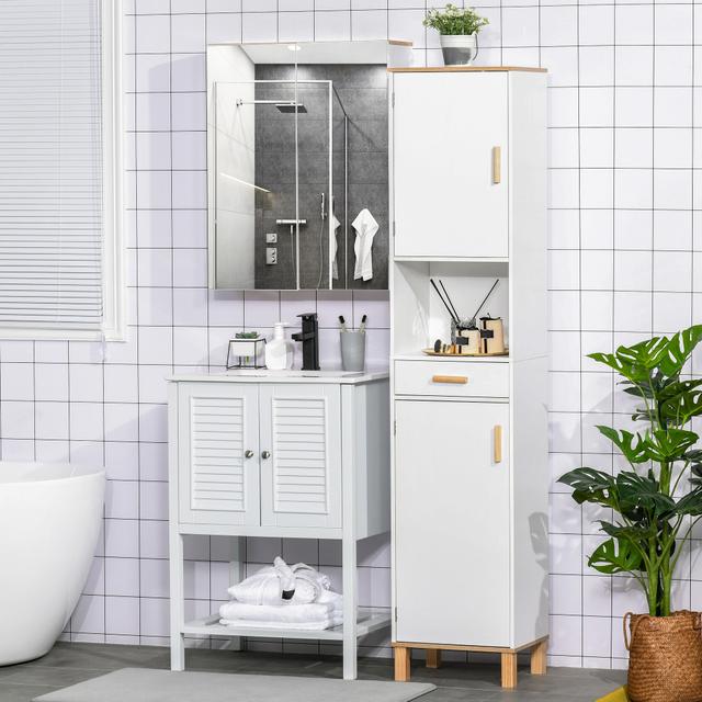 TEMU Slim Bathroom Cabinet With Adjustable Shelves