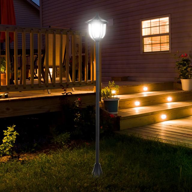 TEMU 70" Solar Lamp Post Light, Outdoor Garden Lighting With 6 Led Water-resist Auto (black)