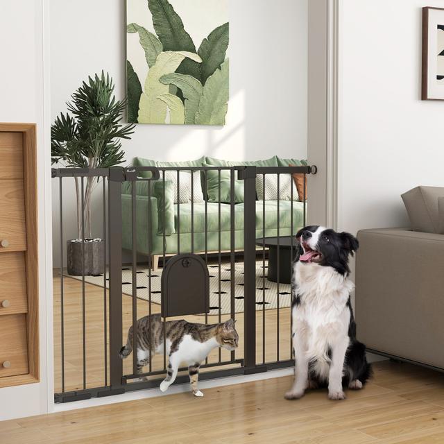 TEMU "-40.5" Extra Wide Pet Safety Gate, Stair , Double Locking Black