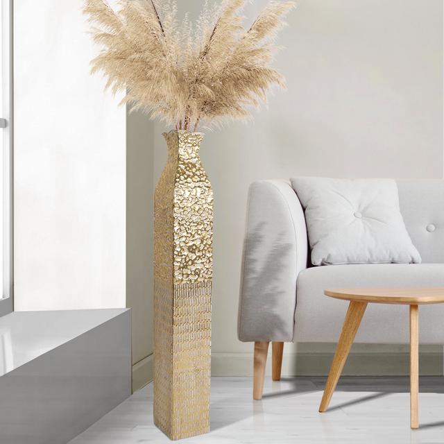 TEMU Handmade Tall Metal Vases, Extra Large Decorative Floor Vase Set, 35" Large Flower Pots For Pampas Grass, Room Decor