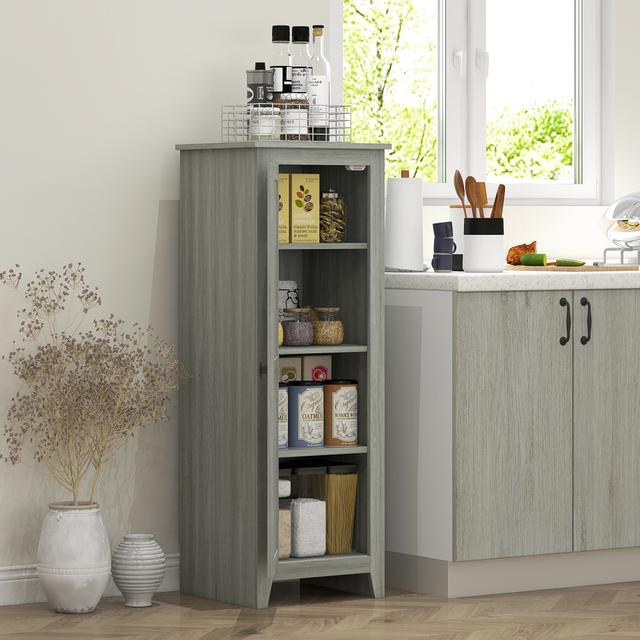 TEMU Freestanding Kitchen Pantry With Barn Style Door, Grain