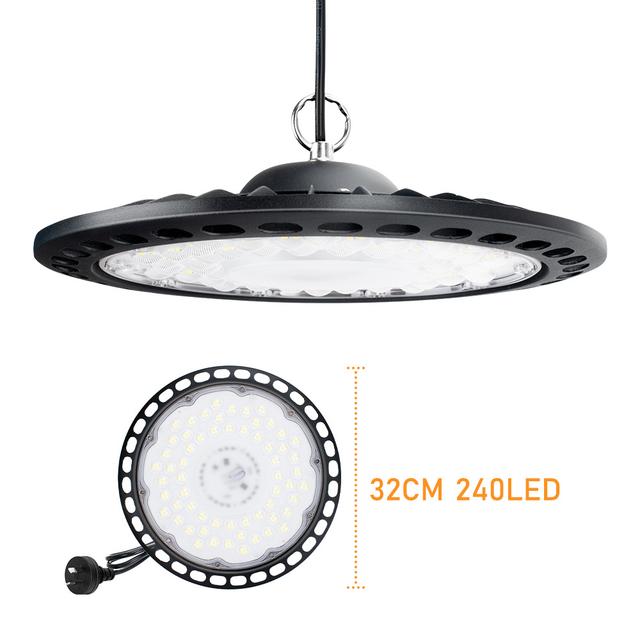 TEMU 500w/300w/100w Ufo Led High 6000k Cool White - 120° Angle, Durable Aviation Aluminum & Acrylic Lens, Matte Black Finish For Warehouse Garage Industrial Workshop Barn Shop