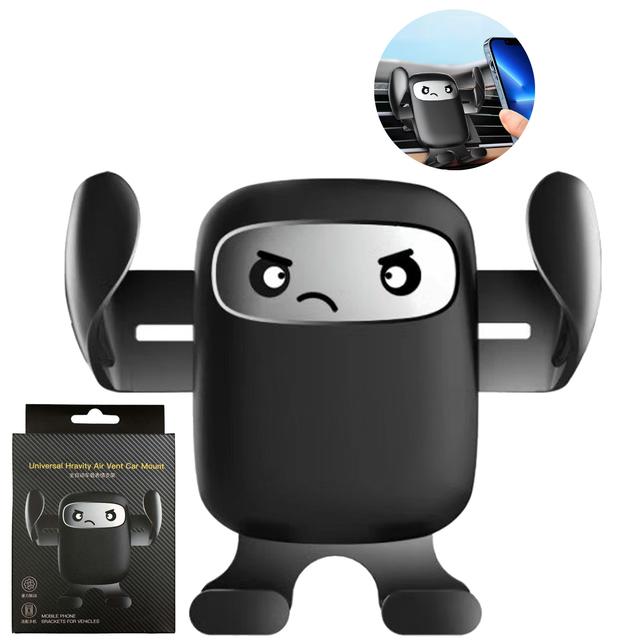 TEMU Cute Ninja Car Air Vent Mobile Phone Holder – Gravity , 360° Rotation, Universal Fit For Iphone & Android
