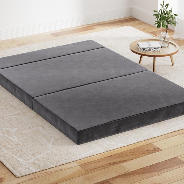TEMU Bedding Foldable Mattress Folding Foam Mattresses Bed Mat Double Grey