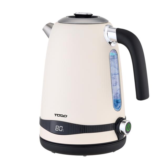 TEMU 1.7l Stainless Steel Cordless Kettle Electric Led Water Jug - Cream