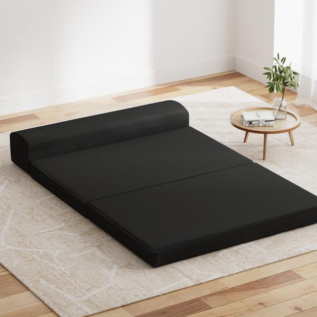 TEMU Bedding Foldable Mattress Folding Foam Mattresses Bed Mat Double Black