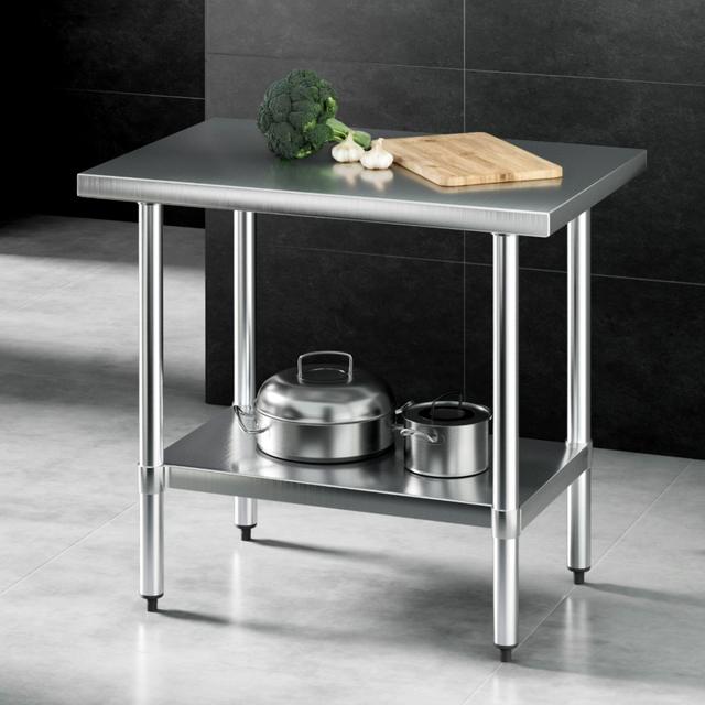 TEMU Cefito Stainless Steel Kitchen Benches Work Bench Food Prep Table 910x610mm 430