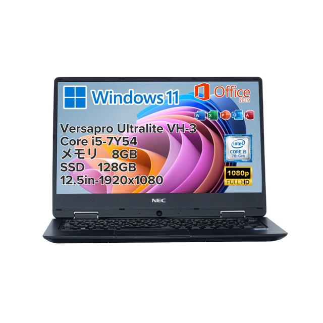 TEMU 再生されたNECコアI5-7Y54 8GB RAM 128GB SSD 12.5インチフルHDシャープディスプレイ超薄型軽量Wi-Fiブティカメラ