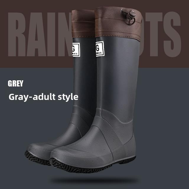 TEMU 男性と女性、恋人、親子、レイントレインブーツ、滑り止めと防水の靴。