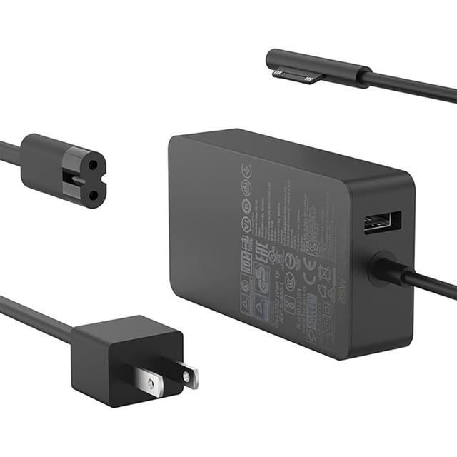 TEMU 65W Surface 充電器(2.4m)、15V 4A サーフェス 充電器 USB3.0搭載、互換 44W、36W、24W、対応Surface pro 10/9/8/7/7+/6/5/4/3/X、Suface laptop 7/6/5/4/3/2/1、Surface Go 4/3/2/1、Surface book 3/2/1