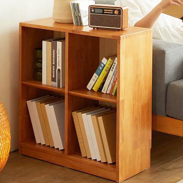 TEMU 다용도 책장 책꽂이 4칸 정리 수납장 인테리어 거실장 원목색