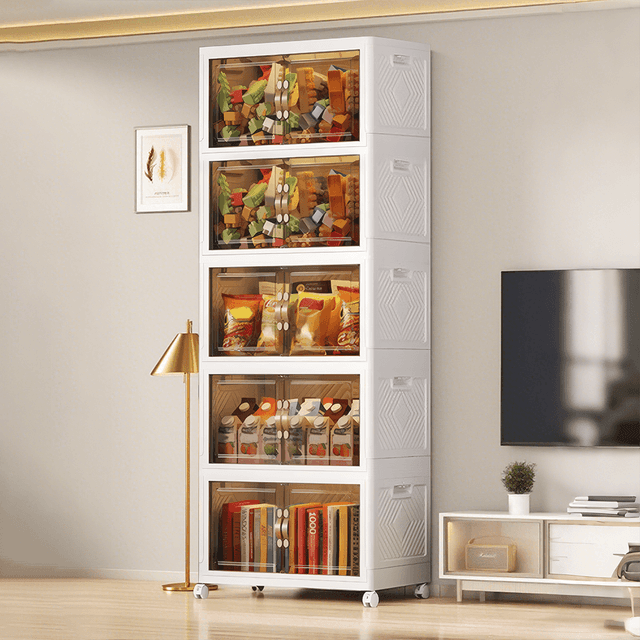 TEMU 프란다스 접이식 리빙 폴딩박스 수납장-양문형 폴딩박스 리빙박스 대용량 수납함 이동식 수납장