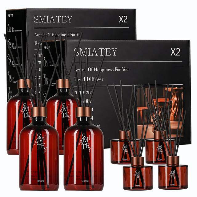 TEMU 스미어티 디퓨저 대용량 실내 방향제 리필액 선물 세트 500ml 호텔 목재