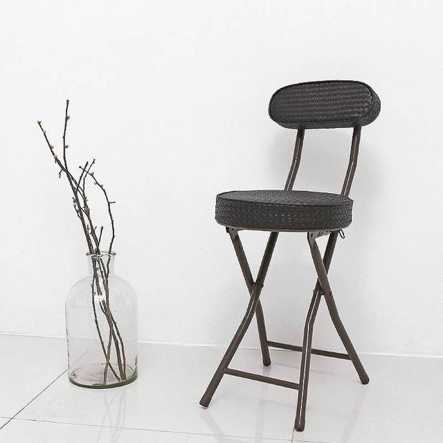 TEMU EASY LIFE 원형 그리드 등받이 스툴 휴대용 간이 접이식 의자 보조 폴딩 체어