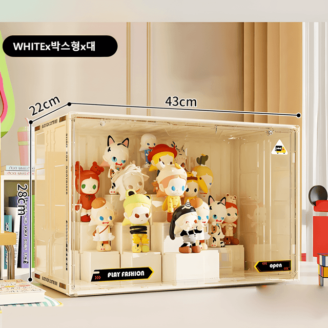 TEMU 프란다스 피규어 보관함 진영장 투명 케이스 정리함 대형 장식장43x22x28cm, 1개
