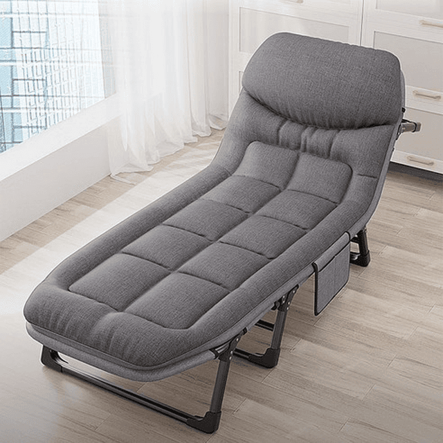 TEMU 무설치 낮잠 접이식침대 6단계 조정 대형 휴대용 야전침대 소음 없고 접이식 싱글침대