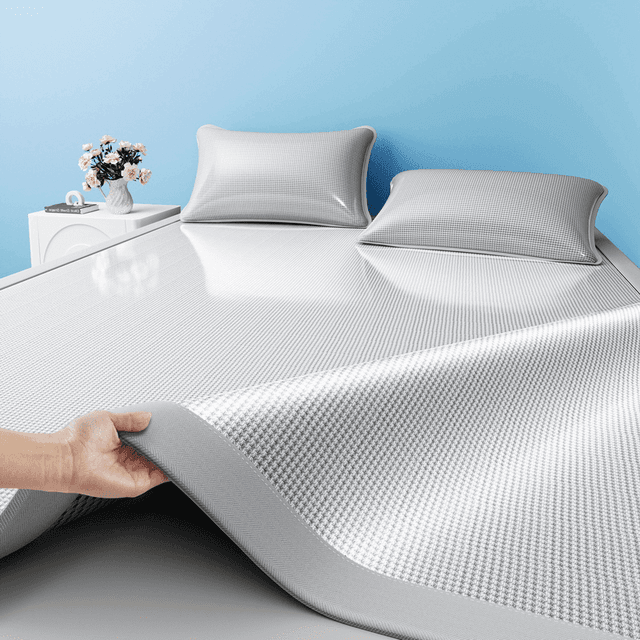 TEMU 냉감 침대패드+아이스 베개커버 시원한 여름 쿨매트 침대 패드 아이스 감촉 아이스 감촉 Q-MAX 0.439 초고속 냉감