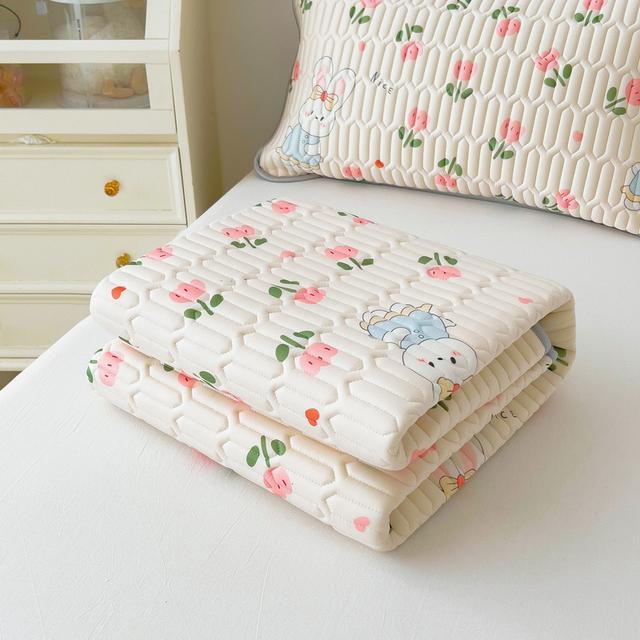 TEMU 여름용 쿨 침대 패드 매트 쿨매트 5mm 천연 라텍스 여름 냉감 침대패드 베개커버 세트 베개커버 매트리스 패드+베개커버세트 시원한 패드 통기성 침대 매트리스 미끄럼 방지 냉방 침구