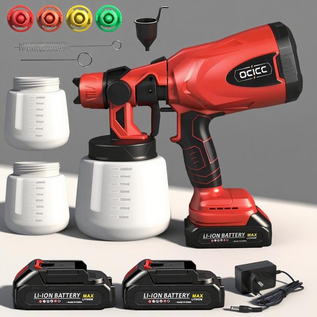 TEMU 국내발송 ocicc 충전식 자동 뿌리고 파워 스프레이 건 본체+배터리 2개