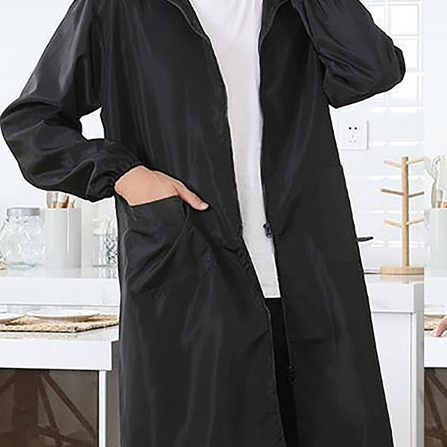 TEMU 남녀공용 빅사이즈 우비 지퍼형 후드 레인자켓 다회용 전신 사계절 이용 가능