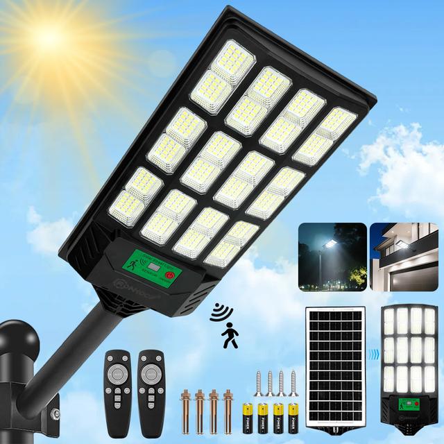 TEMU Kit 2 Luminária Solar Poste LED com Sensor de e Externa