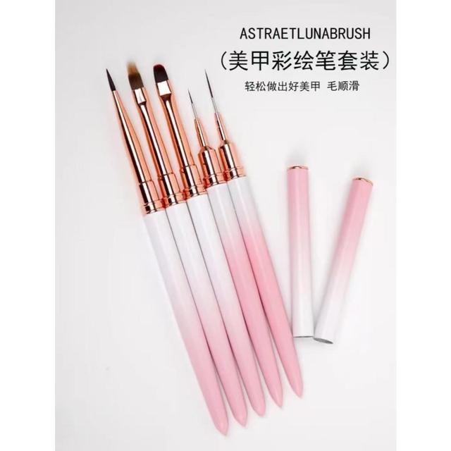 TEMU Conjunto de canetas para nail art, pincel para desenho, caneta para construção, fototerapia, pintura, francesa, 、