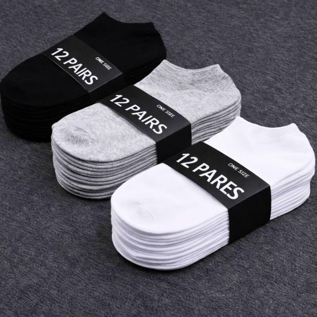 TEMU Kit 12 Meias Masculinas e Femininas Respiráveis Antiodor - Shorts de Verão de Secagem Rápida que Absorvem a , Preto//Cinza//Cinza//Preto/Cinza//Cinza//Cinza//Cinza//, Resistente ao Suor Soquete