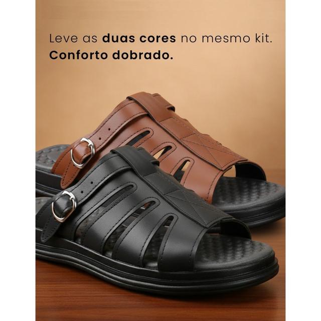 TEMU Sandália Masculina Kit 2 Leve Confortável