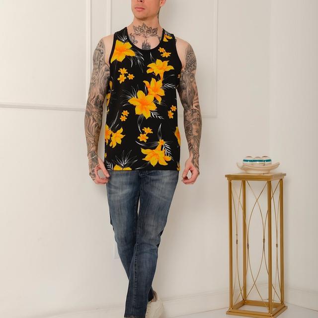 TEMU Regata Masculina Estilo Qualidade Estampa Floral