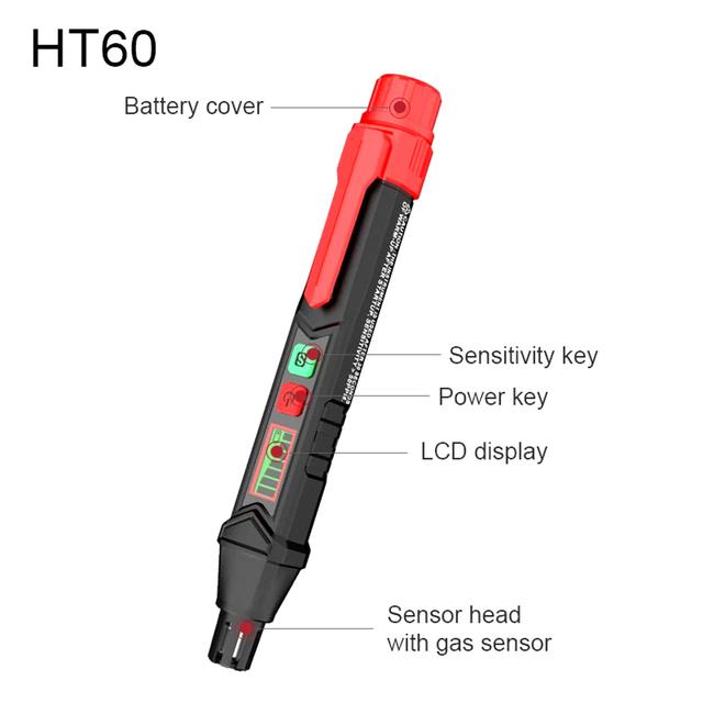 TEMU 1pc Ht59/ht60 Gas Leak Detector Alarm Combustible Gas Detector With Audible And Visual Alarm For All Types Of