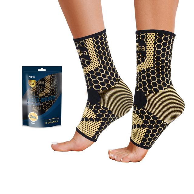 TEMU IYDOAMEA 1 Paire de Chevillères en Cuivre, Manchon de Compression de Soutien de la Cheville Infusé de Cuivre pour Hommes et Femmes, Utilisation de Jour ou de Nuit