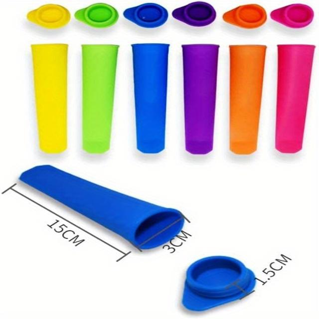 TEMU 6pcs Reusable Silicone Molds | Multicolor Ice Pop Molds For , , Jelly, Chocolate, With Lid