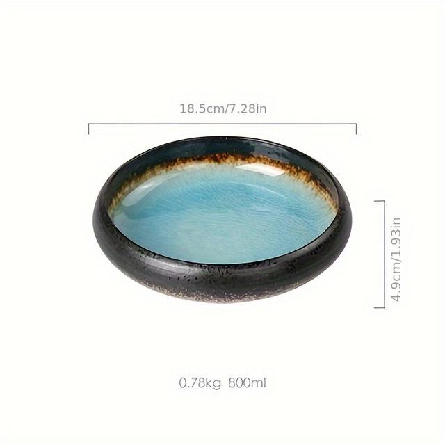 TEMU 1pc Creative Kiln Ice Split Glaze Ceramic Plate Japanese Sushi Plate Dish Salad Plate