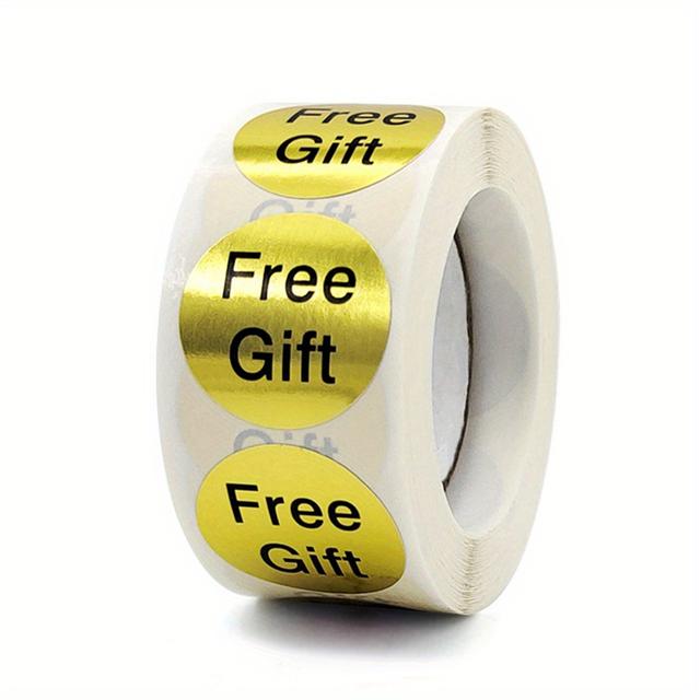 TEMU 500pcs/roll Golden Free Gift Stickers Craft Handmade Sticker Circle Thank You Stickers For Business Card Sealing Labels