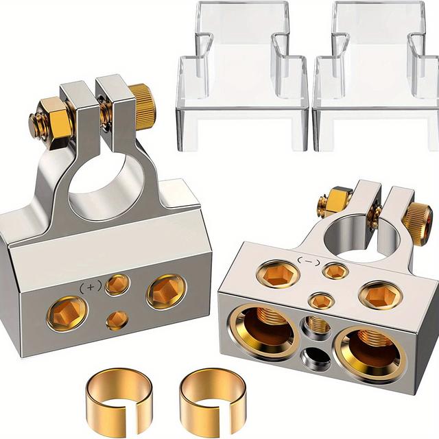 TEMU 2pcs Battery Terminal, Heavy Duty Automotive Battery Terminal Connector With Protective Cover For Cars, , Trucks, Etc.