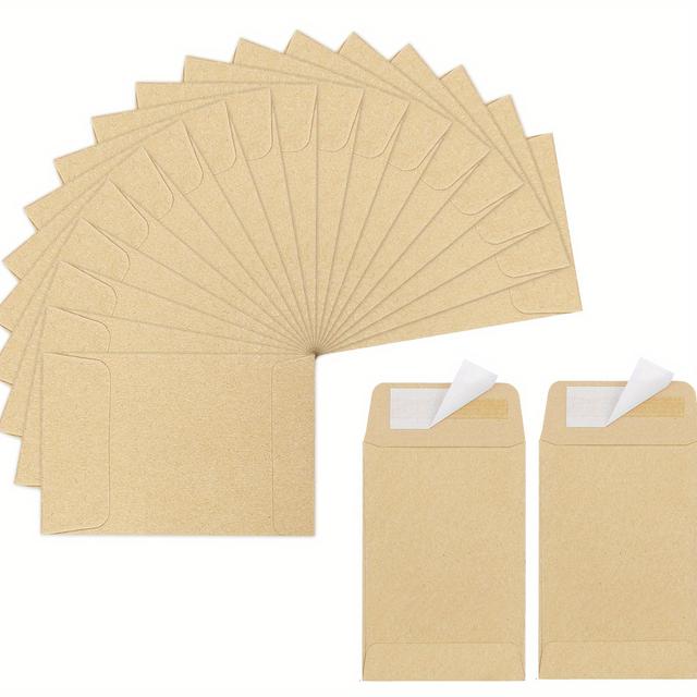 TEMU 180개 코인 봉투, 크기 2.35"×3.5", 갈색 크라프트 종이 재질, 완전 밀봉 씨앗 포장 봉투, 씨앗 보관에 적합, 사무실, 가정 및 학교용 미니 봉투.