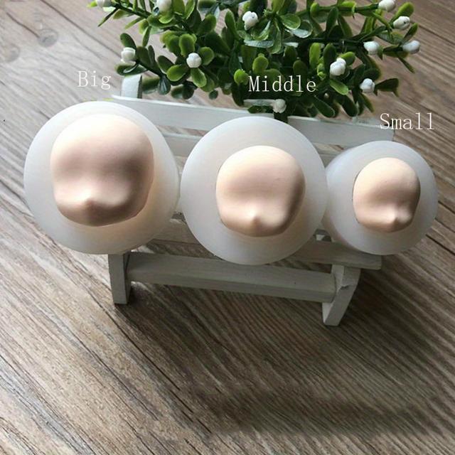 TEMU 3 st. Silikonansiktsformar | Dockformar med Beige, Medium, Small storlekar | Hållbara & Lätta att för att skapa knutformar, Knutformar, Hantverksnödvändigheter, Lekfull design, Slät finish