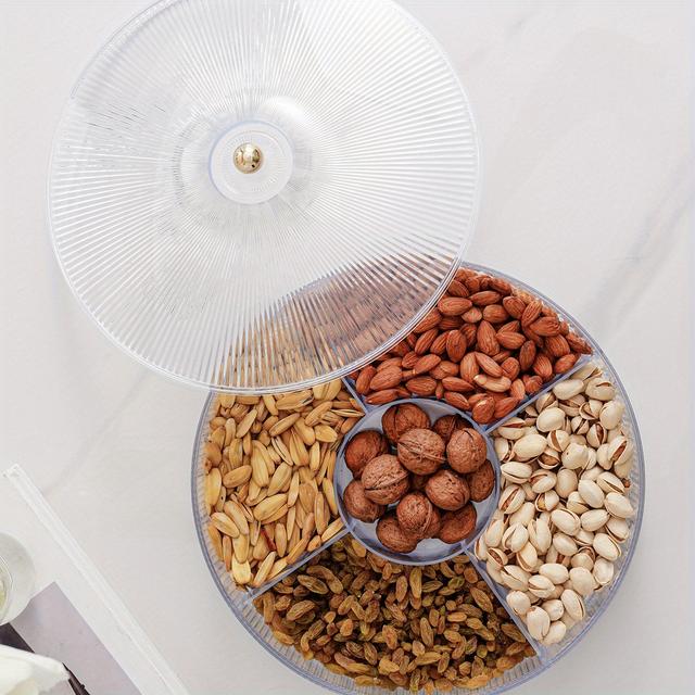 TEMU 1 szt., serwery cukierków z pokrywką, 10.92 cala/ 28 cm przezroczysty bursztynowo-szary organizer na słodycze, słoik na cukierki z pokrywkami, wesele, urodziny, przyjęcie świąteczne, wystrój domu