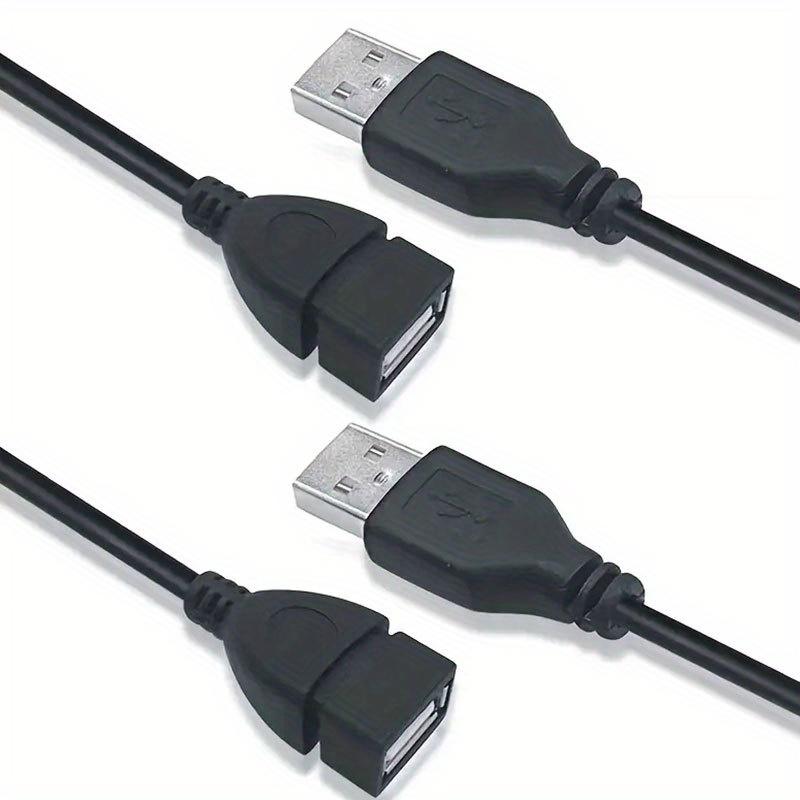TEMU 2 Packs 3.3ft Usb 2.0 Extender Male-to-female Usb Extension Cable, Boost Your Device's Connectivity Data Transfer Compatible Usb Keyboard, Mouse, Flash Drive, Hard Drive