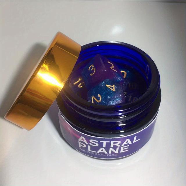 TEMU 7pcs Plane Dice Set Purple Polyhedral Glitter Dice