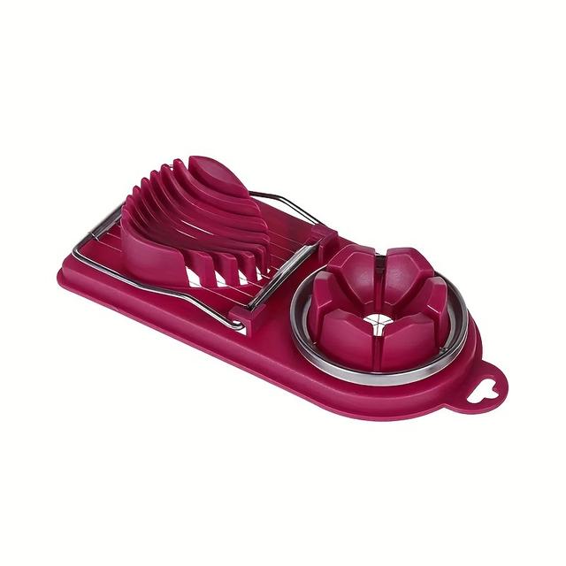 TEMU 1pc, -one Multifunctional Stainless Steel Egg Cutter, Double-headed Egg Slicer, Cutter, Kitchen Gadgets, Kitchen Supplies, Kitchen Utensils, Kitchen Tools
