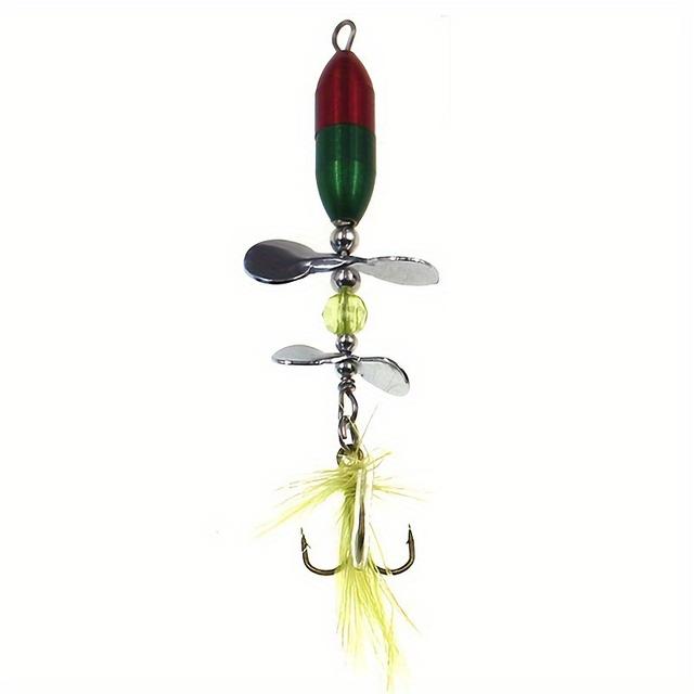 TEMU Composite Rotating Sequin Lure, Bionic Metal Fake Fish Bait, Feathered Treble Hook Fishing Tackle