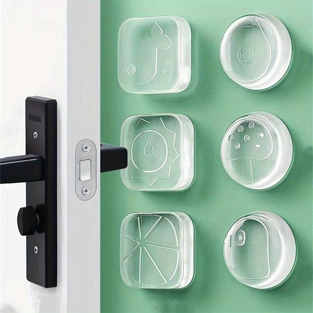 TEMU 6pcs, Protect Your Door And Home With Clear Door Crash Mat And