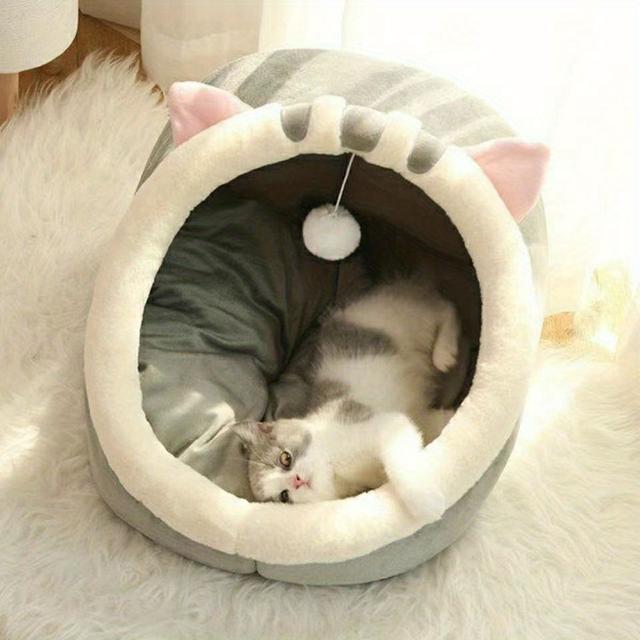 TEMU Cozy Cat Bed Tent: The Perfect Indoor Pet House For Your Feline Friend!