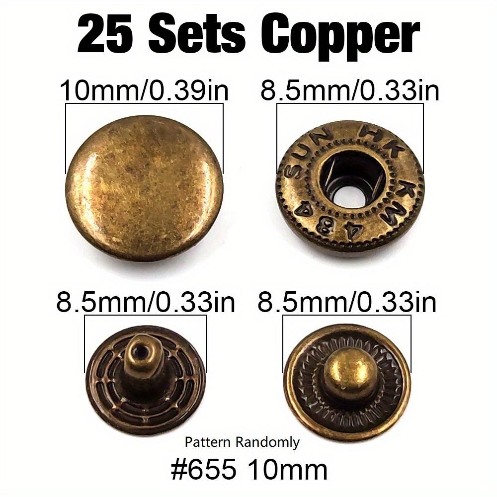 TEMU 25-35 de Botones de Presión de Metal de 10/12.5/15mm para Ropa de Cuero, Bolsos, Zapatos y Carteras