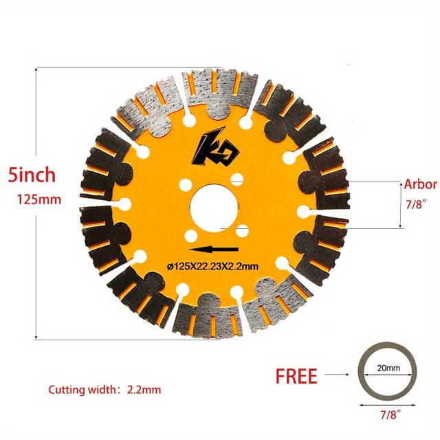 TEMU 1pc Diamond Saw Blade: Cut Concrete, Stone, Brick & Masonry With Ease - 4/5-5/8 Inch