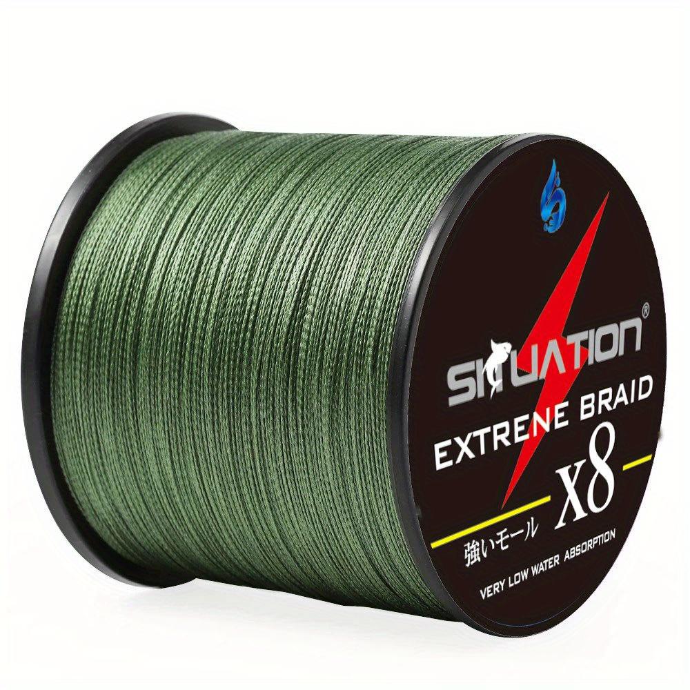 TEMU 500m Fishing Line, 8-strand Multifilament Pe Braided Line With , In 12lb, 25lb, 40lb, 60lb, And 80lb For Effortless Long Distance Casting
