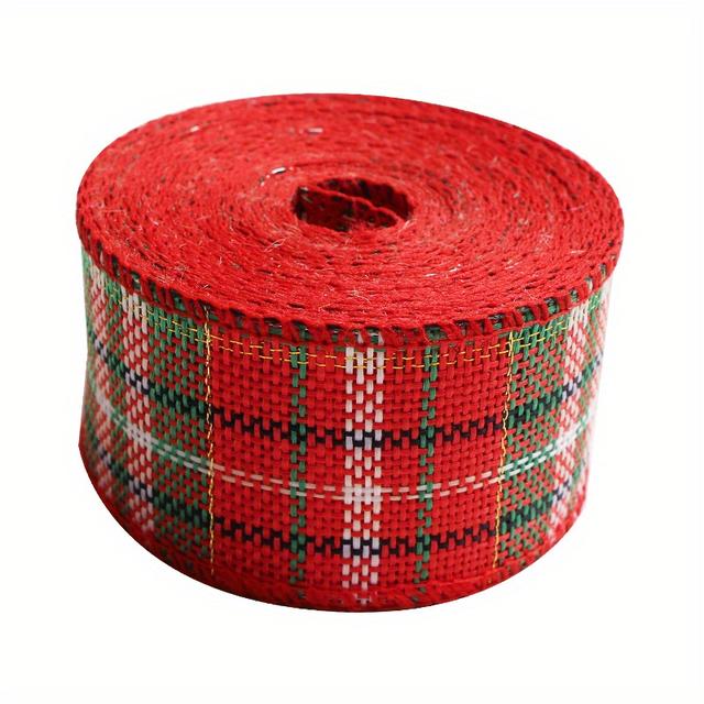 TEMU 1 Stück 4 Cm × 6 M Kariertes Muster DIY-Gurtband, Modernes Dekoratives Faserband Für Den Urlaub