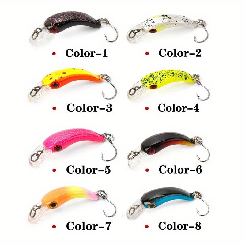 TEMU 8 pièces Leurre Minnow Plongeant 4 cm 1,5 g Appât Artificiel à Hameçon Crankbait pour Truite et Brochet