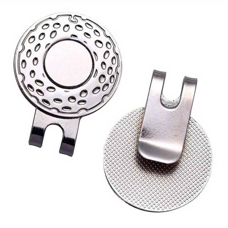 TEMU Golf Hat Clip Ball Position Mark Golf Mark Diameter 25mm Round Coin Silvery Ball Position Mark With Strong